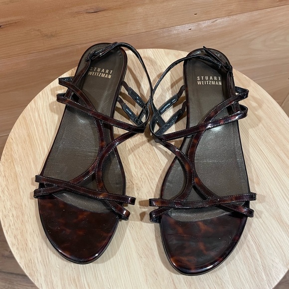 Stuart Weitzman Strappy Tortoise Shell Sandals Size 7.5 - Picture 9 of 11